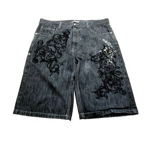 Russo Jean Shorts Men's Size 40 Vintage Denim Streetwear Y2K Hip Hop (40x14.5)